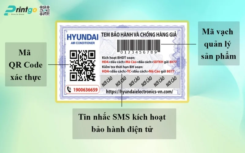 Những thông tin bắt buộc trên tem bảo hành điện tử 