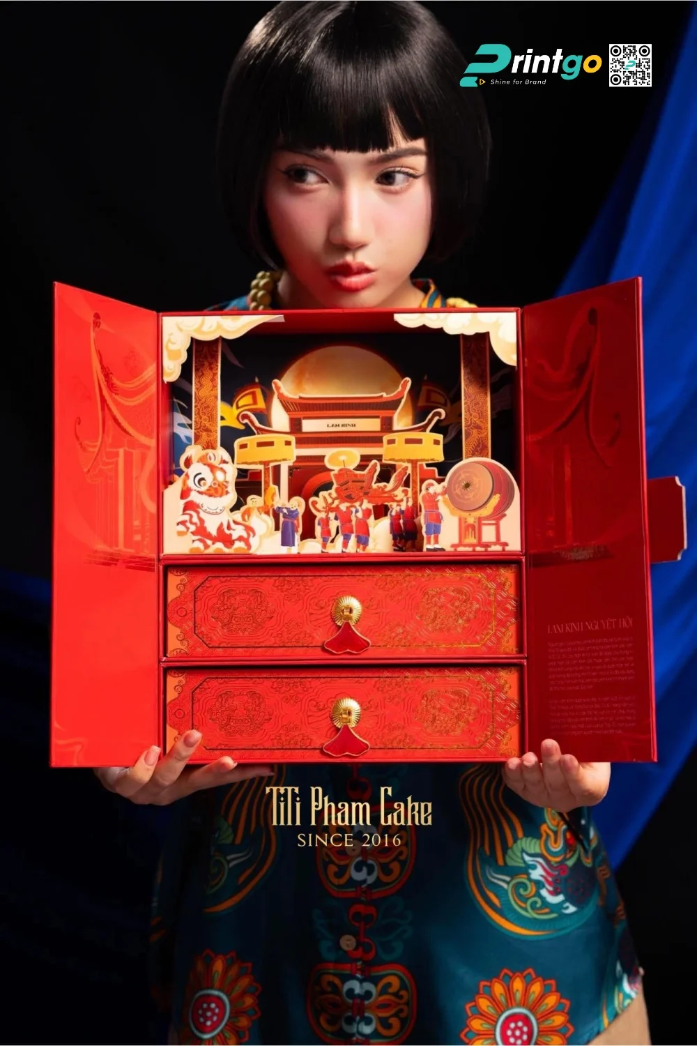 Hộp bánh trung thu cánh bướm có popup 3D