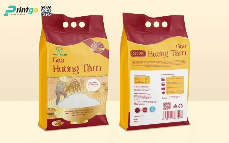 Bao bì gạo xuất khẩu dạng túi hàn biên