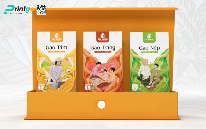 Bao bì gạo xuất khẩu dạng hộp carton cứng cao cấp
