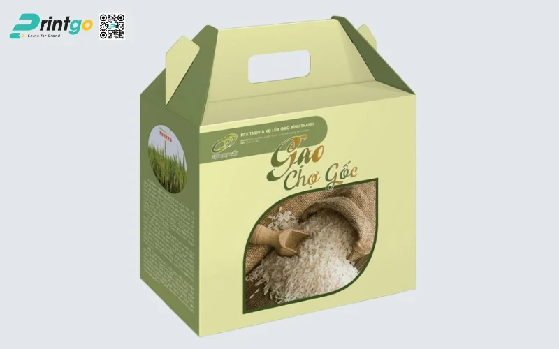 Bao bì gạo xuất khẩu dạng hộp carton sóng