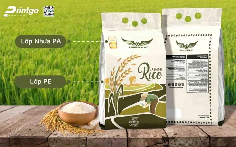 Bao bì gạo xuất khẩu dạng bao PA/PE