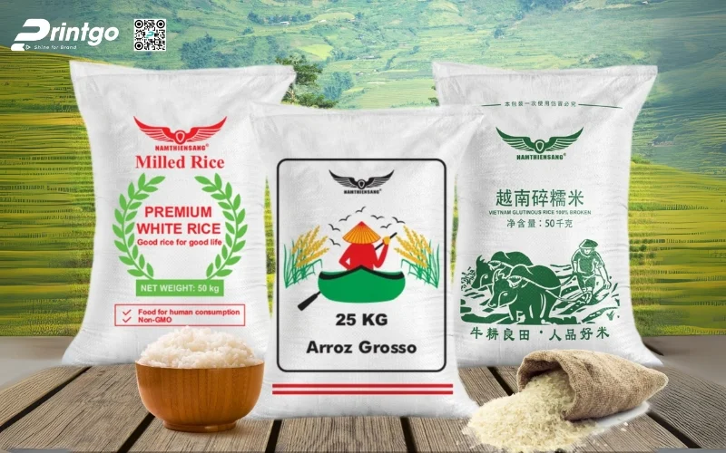 Bao bì gạo xuất khẩu dạng bao PP dệt