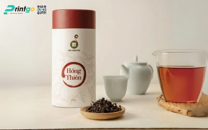 Mẫu bao bì trà xanh xuất khẩu dạng hộp trụ tròn Mẫu bao bì trà xanh xuất khẩu dạng hộp trụ tròn