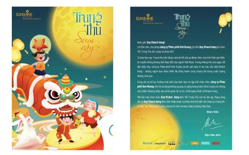 Mẫu thiệp trung thu đẹp gửi tặng nhân viên