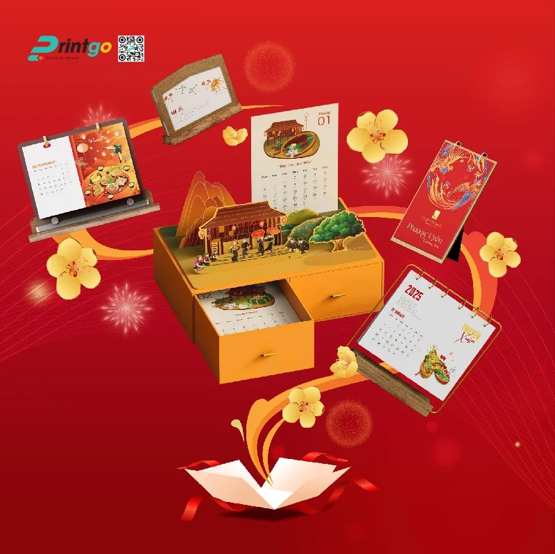 Printgo mang đến dịch vụ thiết kế và in lịch Tết 2026 trọn gói