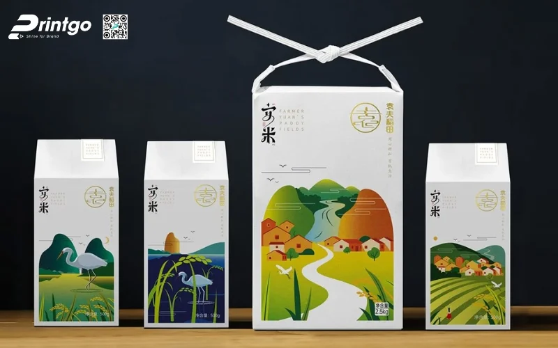 Bao bì gạo xuất khẩu dạng hộp carton mềm