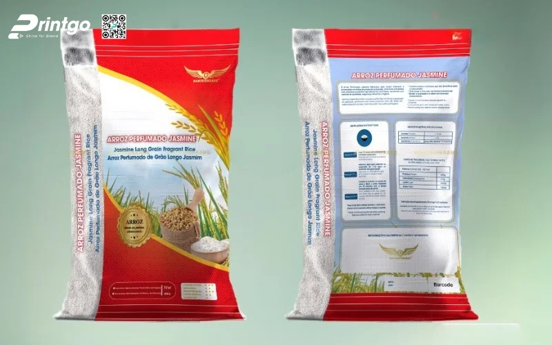 Bao bì gạo xuất khẩu dạng bao BOPP ghép màng
