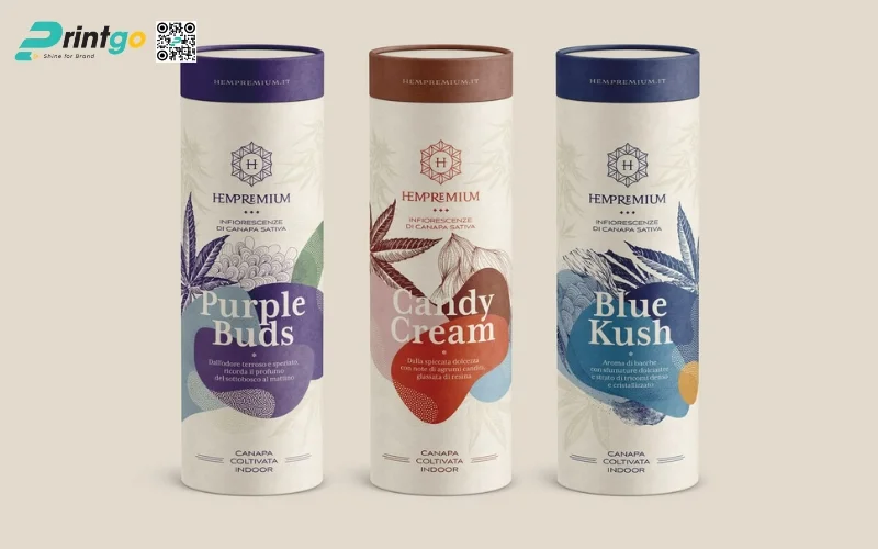 Mẫu bao bì trà xanh xuất khẩu dạng hộp trụ tròn Mẫu bao bì trà xanh xuất khẩu dạng hộp trụ tròn
