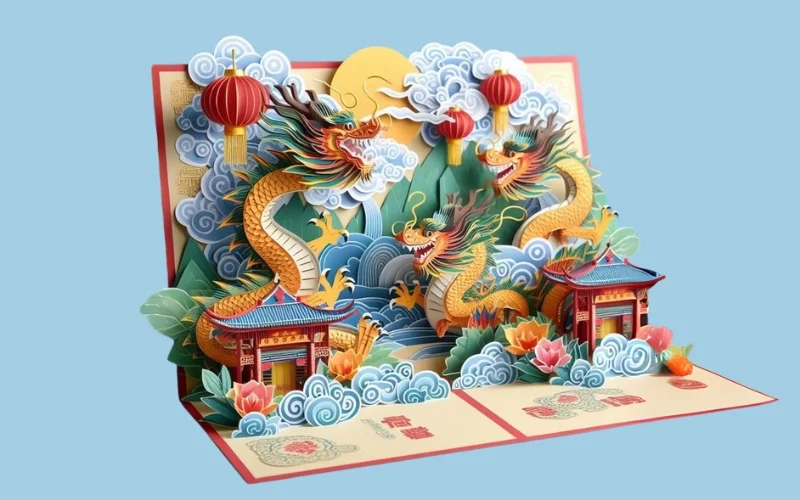 Mẫu thiệp trung thu đẹp 3D độc đáo