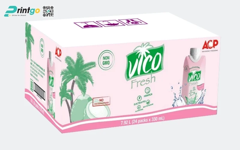Mẫu thùng đựng dừa tươi xuất khẩu đạt chuẩn