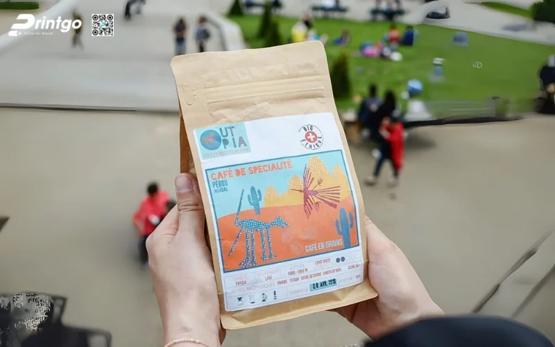 Mẫu bao bì cà phê xuất khẩu dạng túi kraft