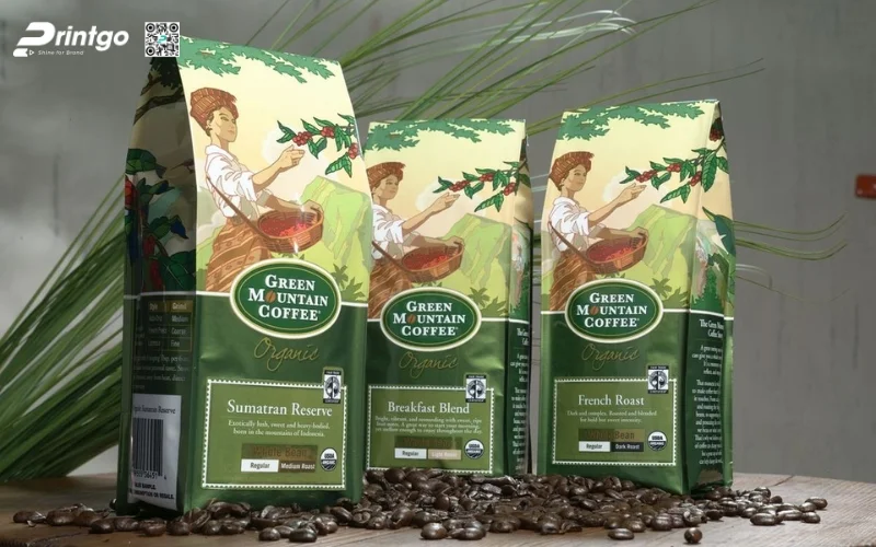 Mẫu bao bì cà phê xuất khẩu dạng túi hàn biên