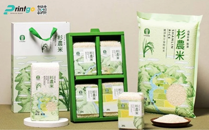 Bao bì gạo xuất khẩu dạng hộp carton sóng