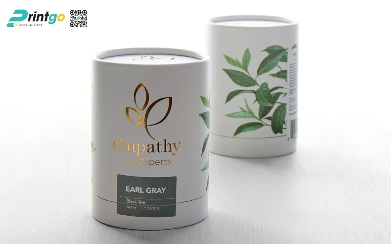 Mẫu bao bì trà xanh xuất khẩu dạng hộp trụ tròn Mẫu bao bì trà xanh xuất khẩu dạng hộp trụ tròn