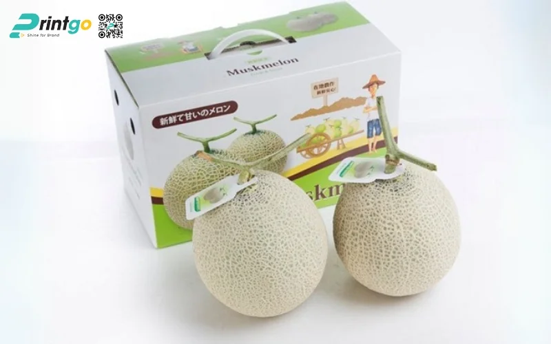 Mẫu thùng carton đựng trái cây xuất khẩu dưa lưới Mẫu thùng carton đựng trái cây xuất khẩu dưa lưới