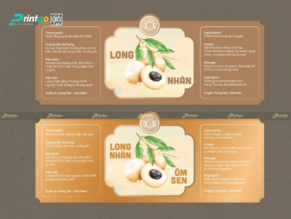 Toàn bộ bộ sản phẩm còn được trang bị túi giấy và tem dán lọ đồng bộ