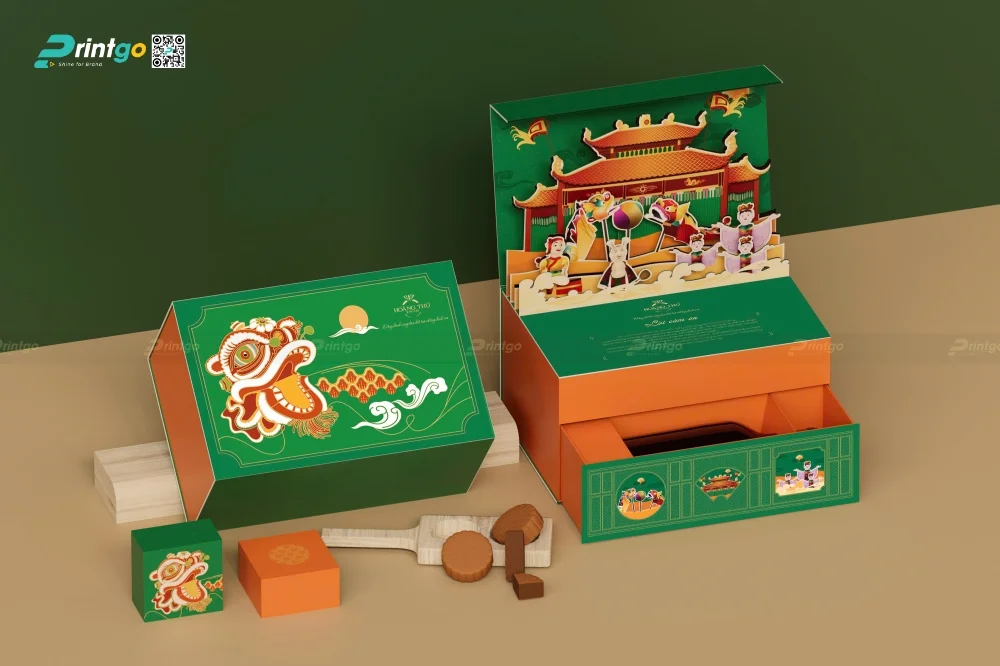 BST hộp bánh trung thu 2025 của thương hiệu Hoàng Thứ Jewelry: Sân khấu múa rối nước thu nhỏ