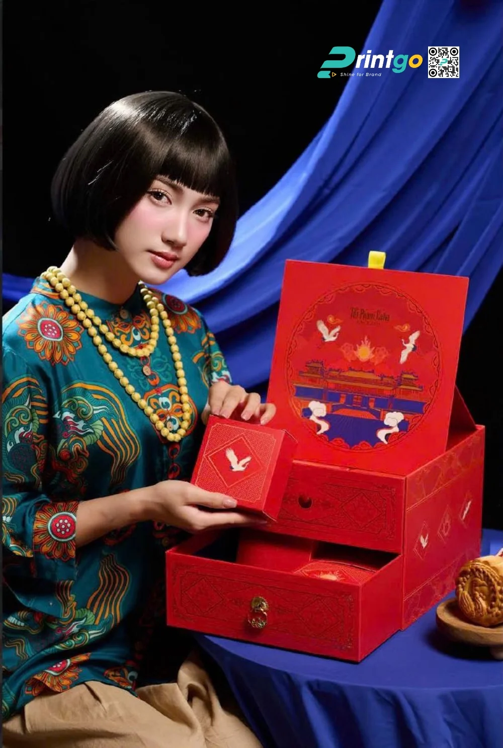 Dự án thiết kế và in hộp bánh trung thu Titi Pham Cake: hộp bánh trung thu Nguyệt Đình