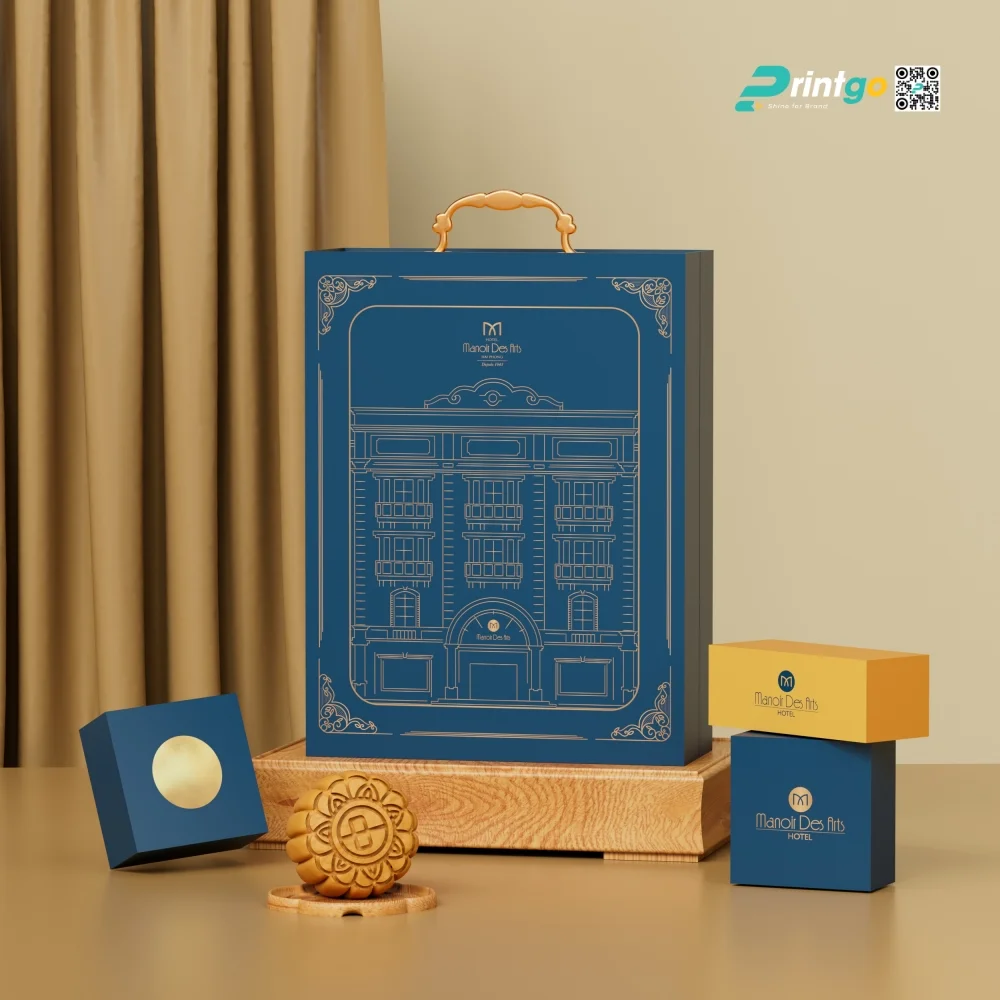 BST hộp bánh trung thu Manoir Des Arts Holtel 2025: Mẫu hộp quai xách