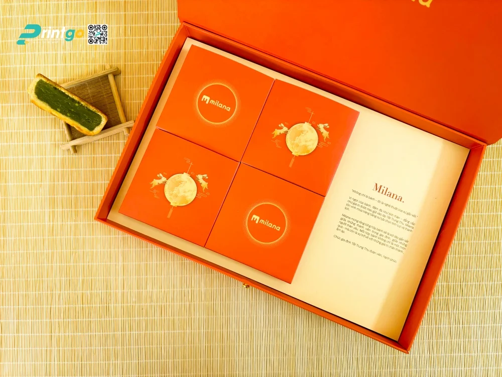 Hộp trung thu nhỏ sử dụng giấy Ivory đảm bảo sự dẻo dai