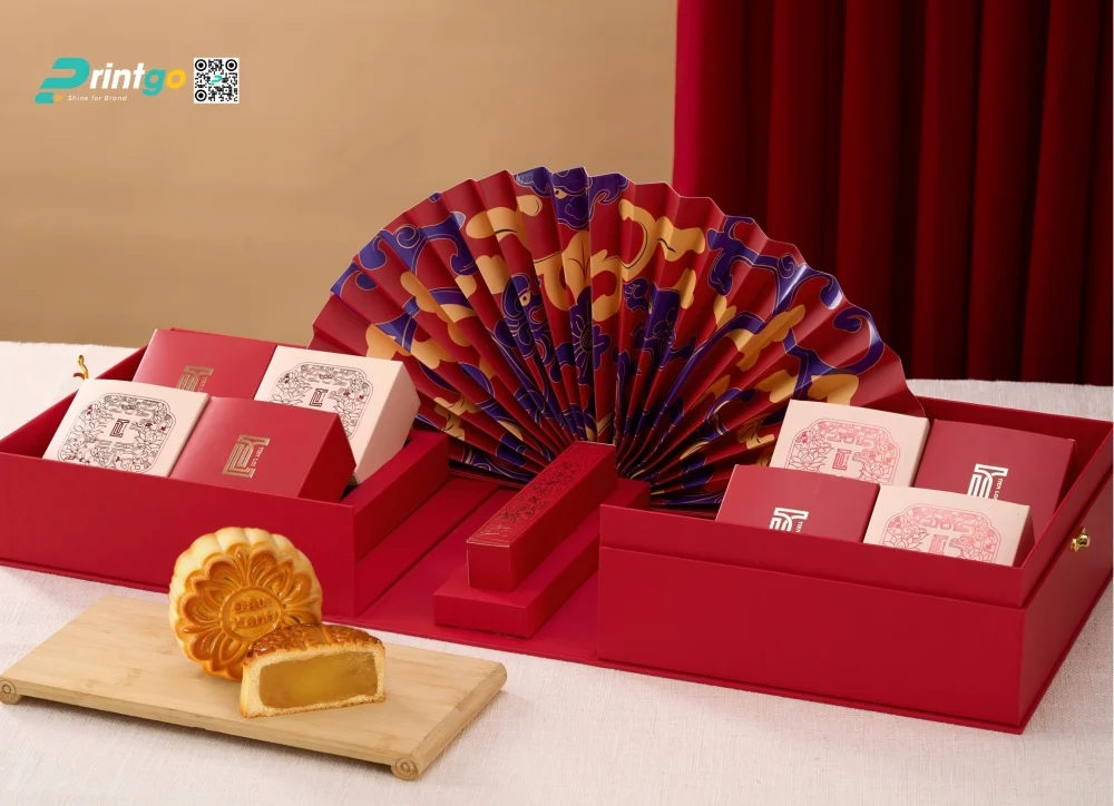 Một số hình ảnh bộ sưu tập hộp bánh trung thu Tiến Lợi: hộp 2 cảnh mở giữa pop-up