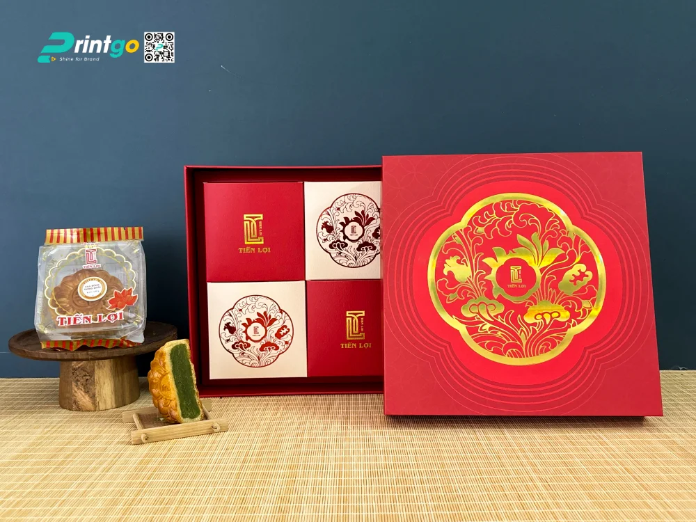 Dự án thiết kế và in hộp bánh trung thu Tiến Lợi 2025 - Hộp 4 bánh 