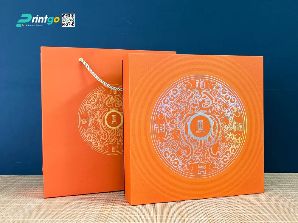 Dự án thiết kế và in hộp bánh trung thu Tiến Lợi 2025 - túi giấy có cùng thiết kế