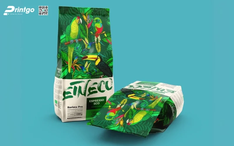 Mẫu bao bì cà phê xuất khẩu dạng túi hàn biên