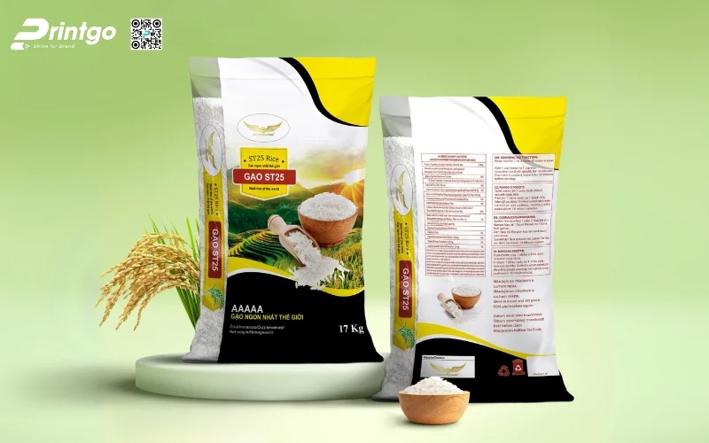 Bao bì gạo xuất khẩu dạng bao BOPP ghép màng