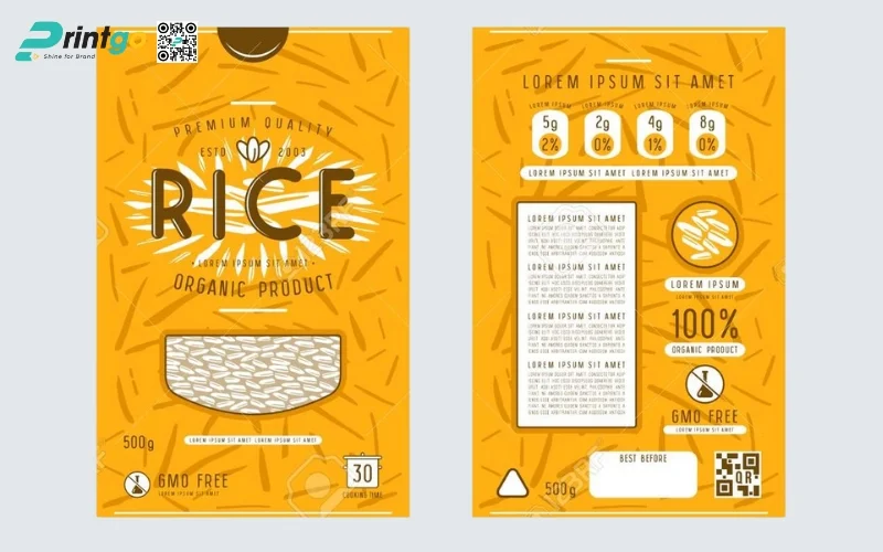 Bao bì gạo xuất khẩu dạng hộp carton mềm