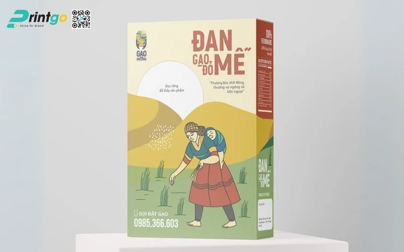 Bao bì gạo xuất khẩu dạng hộp carton mềm