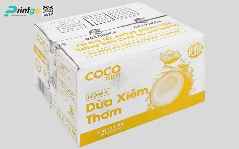 Mẫu thùng carton đựng dừa xiêm xuất khẩu