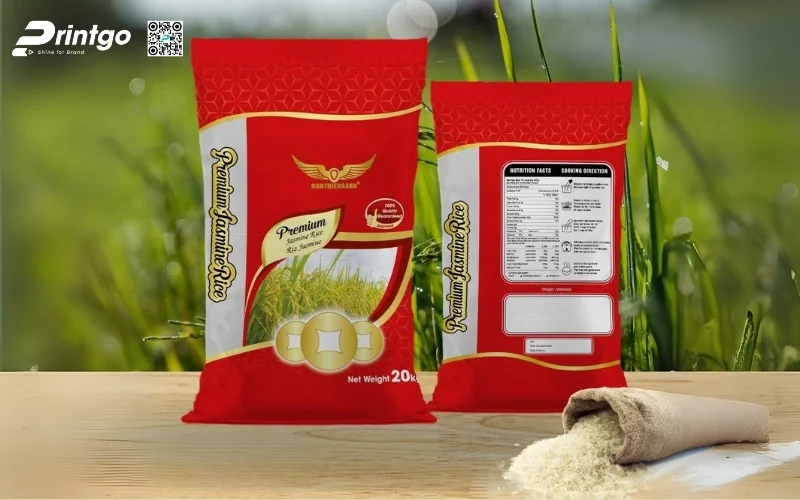 Bao bì gạo xuất khẩu dạng bao BOPP ghép màng