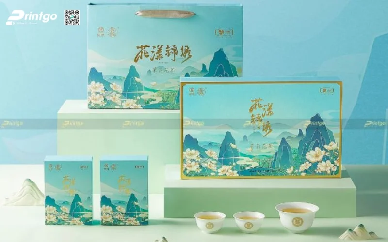 Mẫu bao bì trà xanh xuất khẩu dạng hộp cứng cao cấp Mẫu bao bì trà xanh xuất khẩu dạng hộp cứng cao cấp