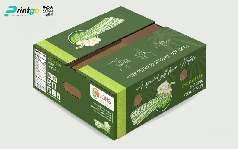 Mẫu thùng carton đựng dừa xiêm xuất khẩu