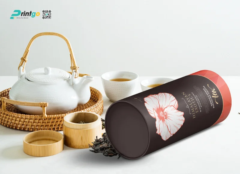 In hộp đựng chè kết hộp trụ tròn