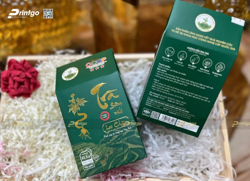 Hộp giấy đựng chè chất liệu Ivory