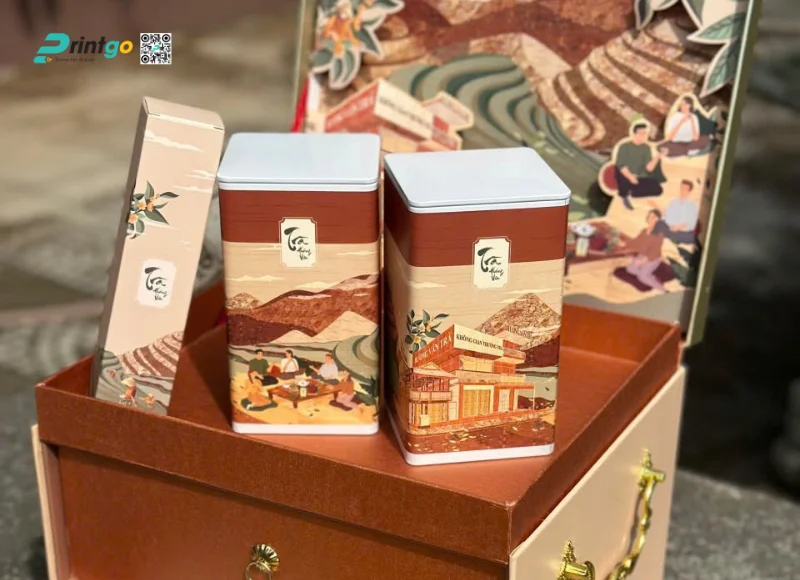 Hộp đựng chè bằng thiếc sang trọng