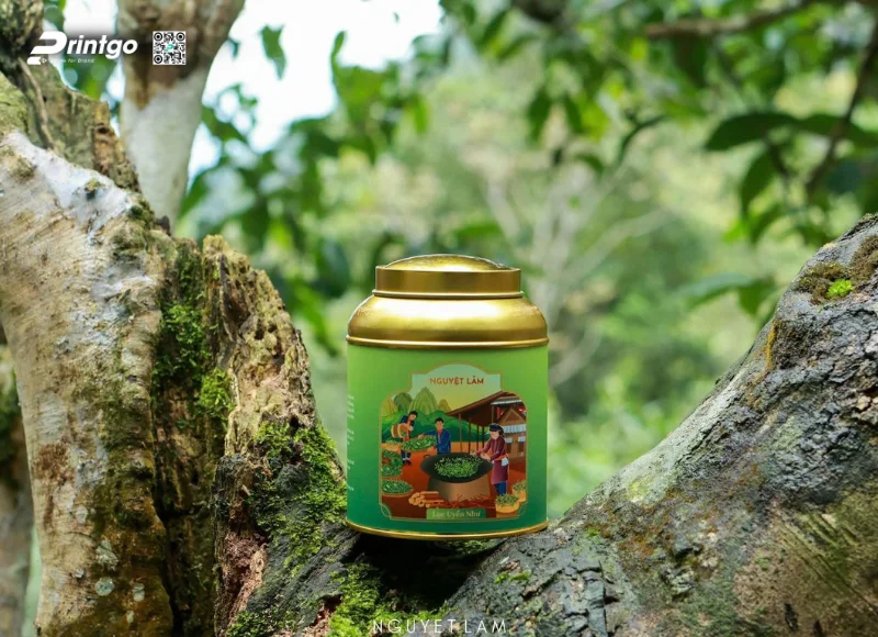 Hộp đựng chè bằng thiếc-kim loại sang trọng