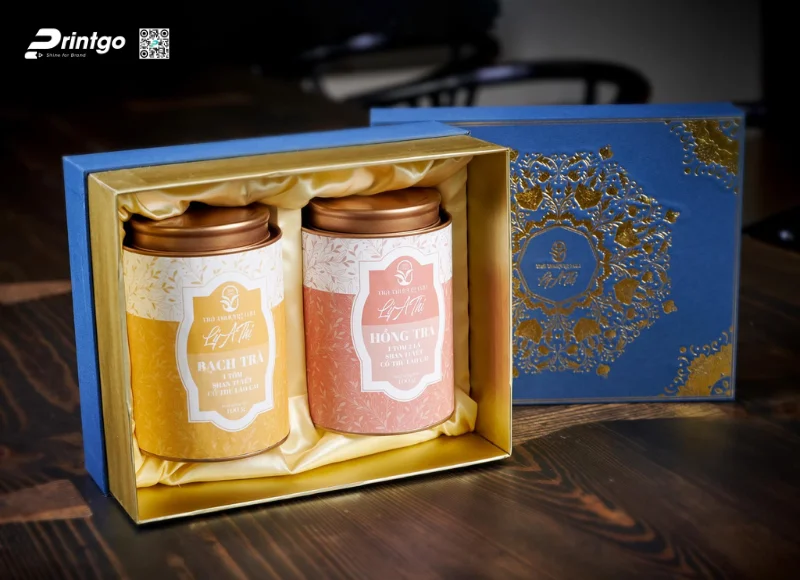 Hộp âm dương lót lụa đựng chè thương hiệu LYA Foods
