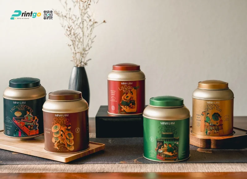 Hộp đựng chè bằng thiếc/kim loại