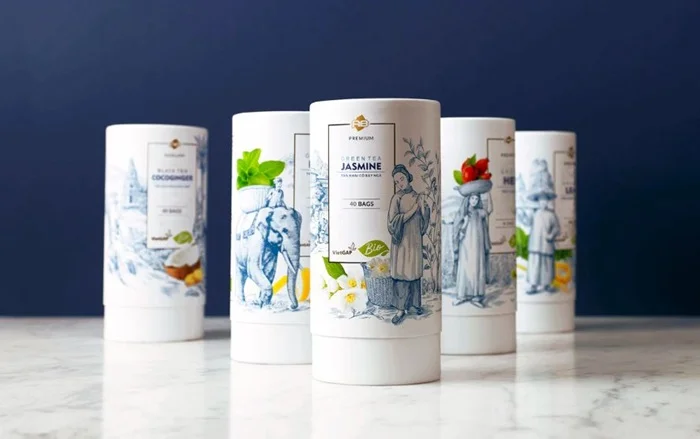 Thiết kế độc đáo mang phong cách thời xưa của hộp tròn đựng trà