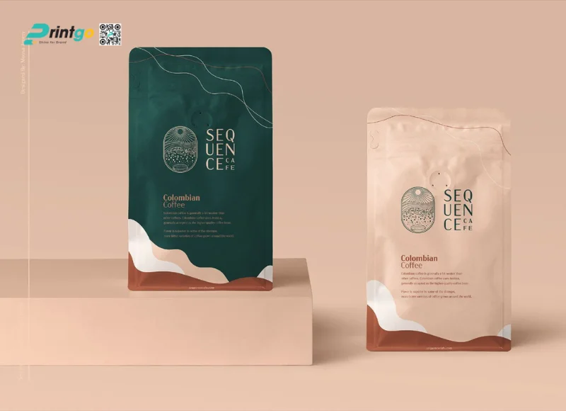 Túi zip Kraft đựng cafe Túi zip Kraft đựng cafe
