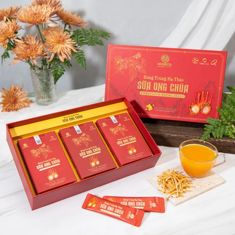 Mẫu hộp đông trùng hạ thảo sữa ông chúa 