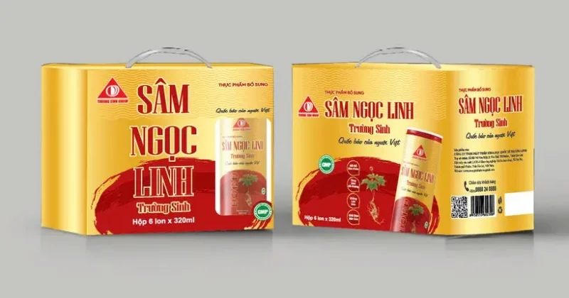 Mẫu hộp đựng sâm Ngọc Linh kèm quai xách tiện lợi Mẫu hộp đựng sâm Ngọc Linh kèm quai xách tiện lợi