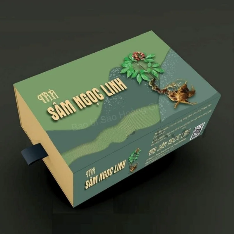 Mẫu hộp đựng sâm Ngọc Linh quy cách bao diêm rút Mẫu hộp đựng sâm Ngọc Linh quy cách bao diêm rút