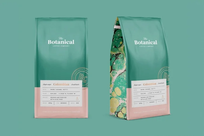 Màu sắc nổi bật của thiết kế túi đựng cafe