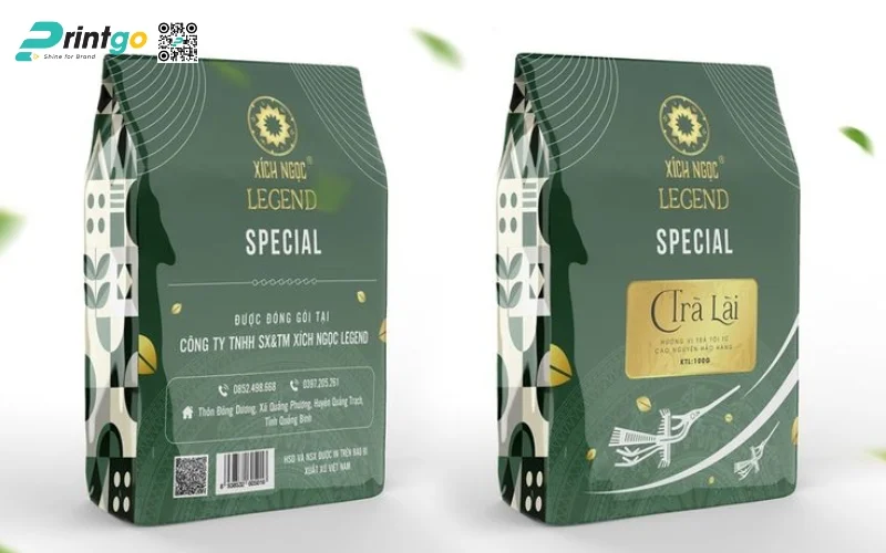 Mẫu bao bì trà xanh xuất khẩu dạng túi hàn biên Mẫu bao bì trà xanh xuất khẩu dạng túi hàn biên