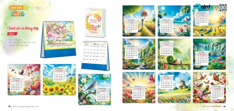  Lịch để bàn Hương Trang cảnh sắc và thông điệp 